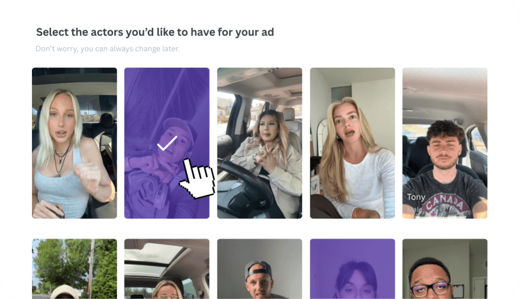 Choose diverse AI Actors